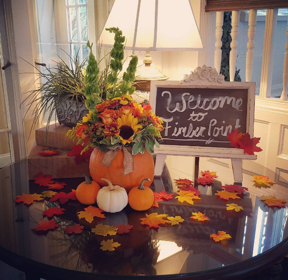 Decorate your entryway with sunflowers, pumpkins, and fall leaves. Looking for other inspiration? Contact us today! 